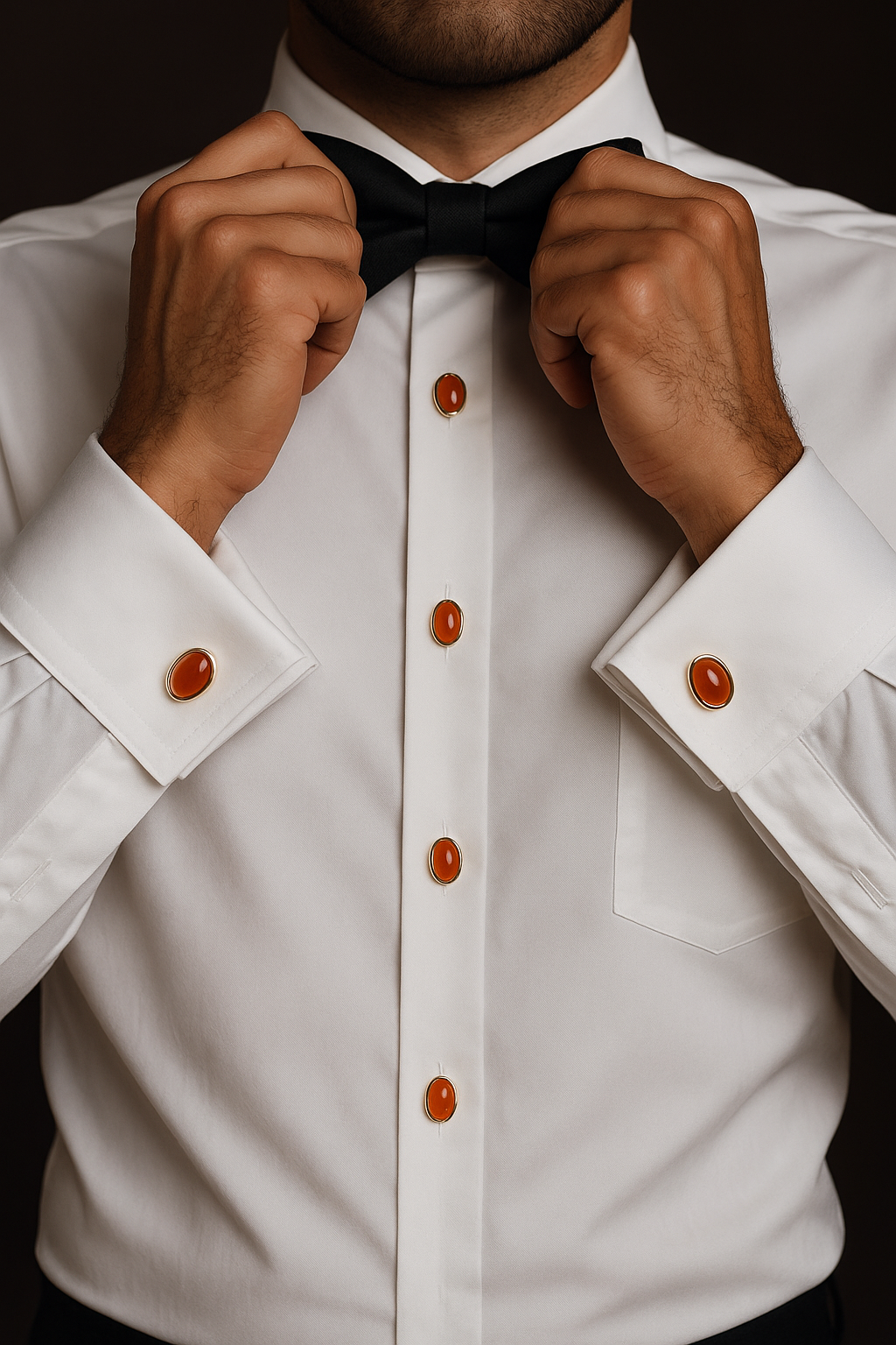 Luxury 22K Gold Plated Tuxedo Shirt Studs 6pcs Blue Topaz, Garnet, Agate & Peridot