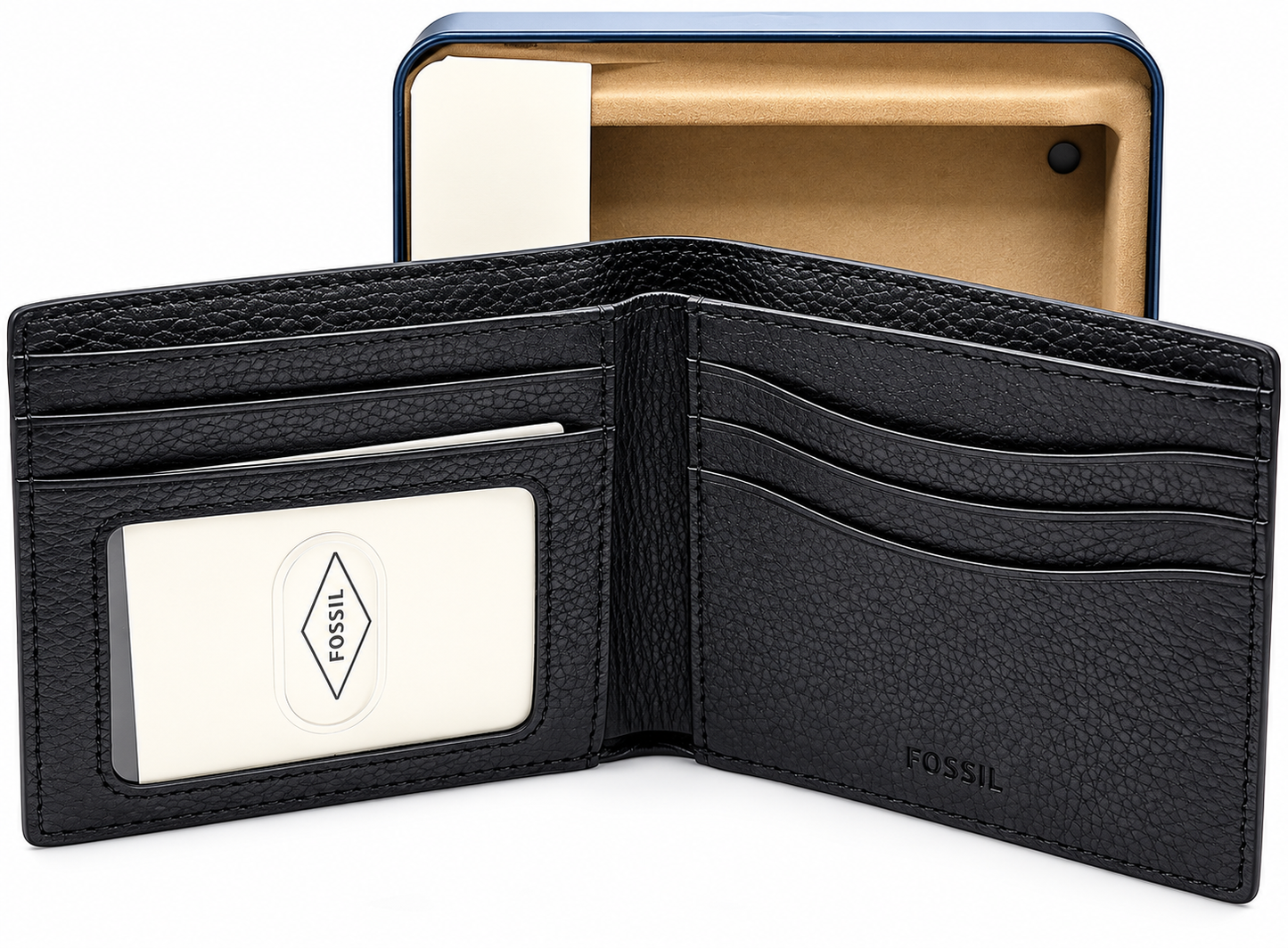 Fossil Men’s Anderson Black Leather Slim Bifold Wallet – Front Pocket Minimalist Wallet ML4577001