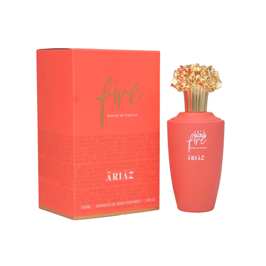 FIRE by ARIAZ 3.4oz/100ml Eau De Parfum for Women – Sweet Smoky Gourmand + Includes Free Sample Set (6 Scents)
