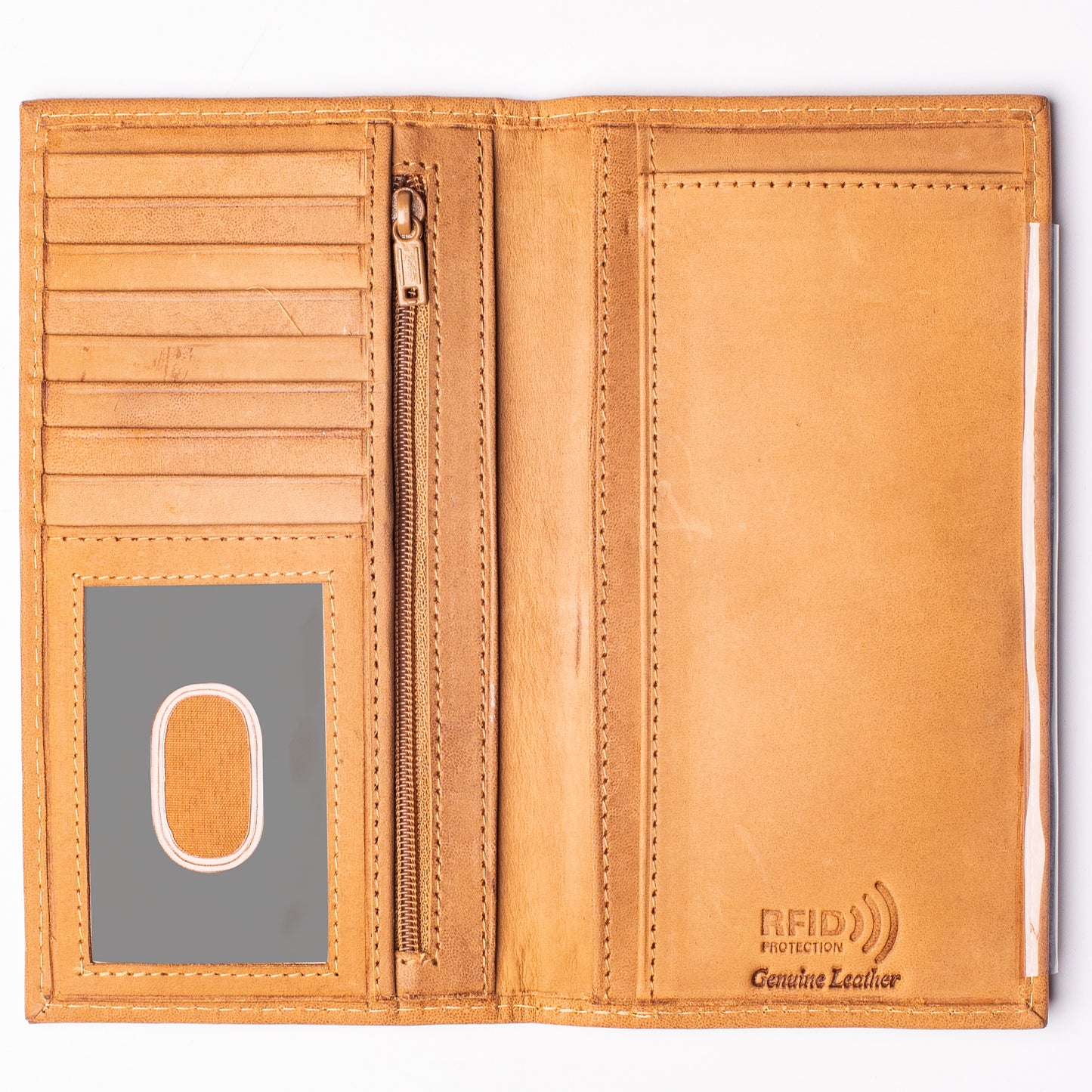 RFID Checkbook Bi-fold Leather Wallet