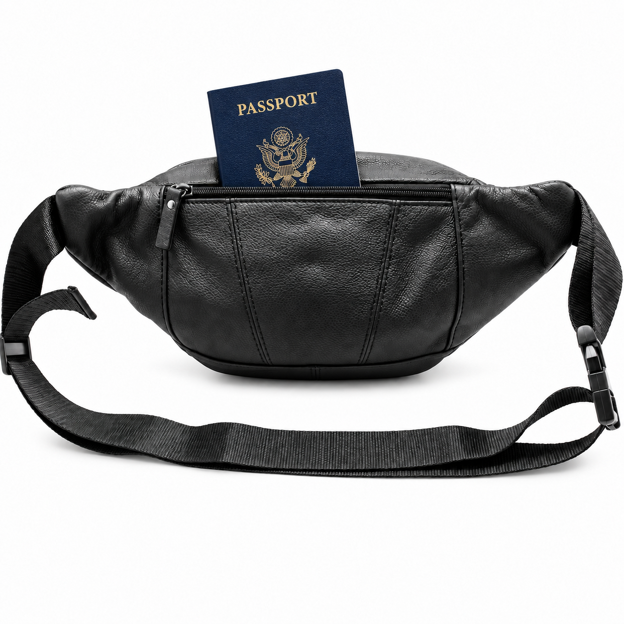Large Cow Leather Fanny Pack – Vintage Waist Bag