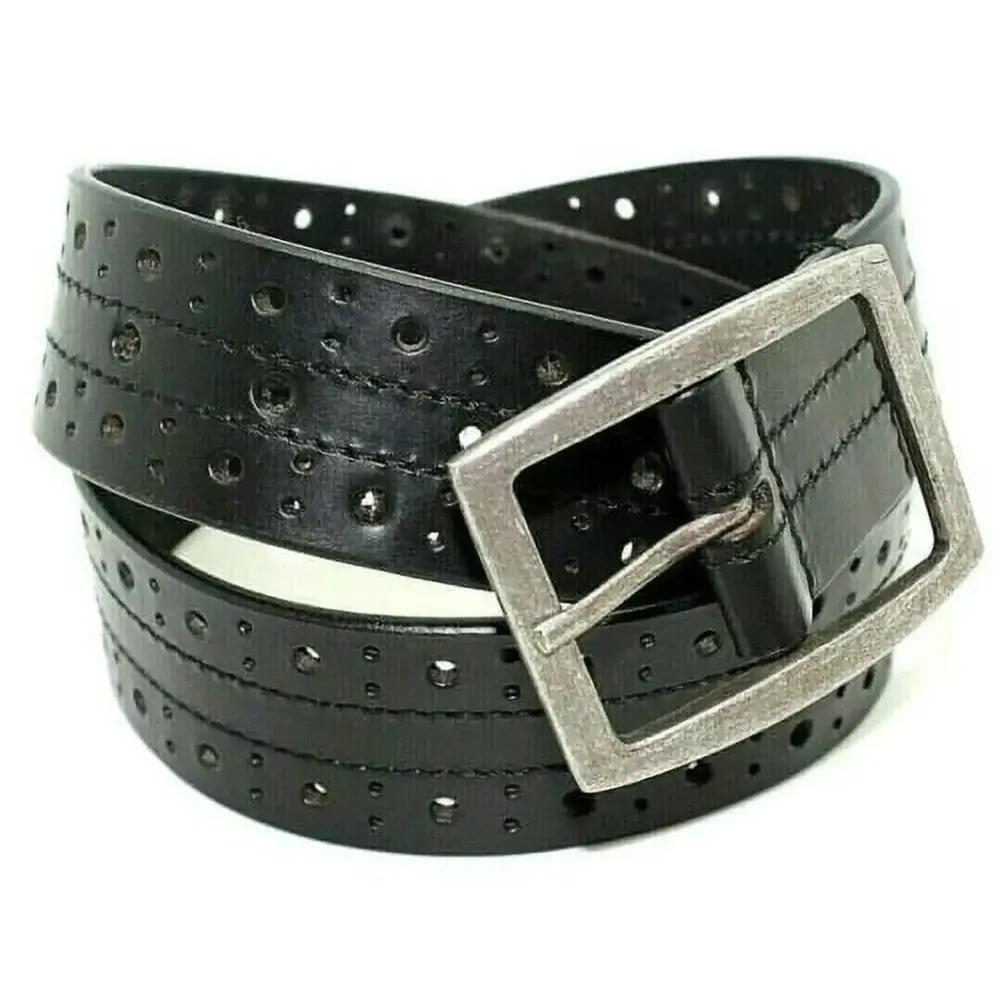 Genuine Leather Belts For Men Black Western Belts Buckle Tool Handcrafted J9708