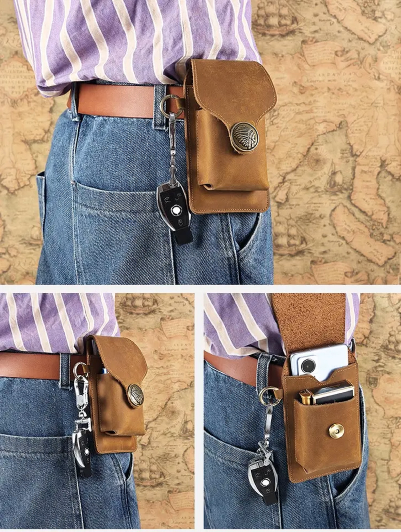 Leather Mobile Holder & Cigarette Case