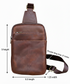 Unisex Vintage Leather Crossbody - Sling Chest Bag – Brown & Light Brown