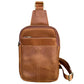 Unisex Vintage Leather Crossbody - Sling Chest Bag – Brown & Light Brown