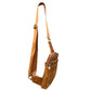 Unisex Vintage Leather Crossbody - Sling Chest Bag – Brown & Light Brown