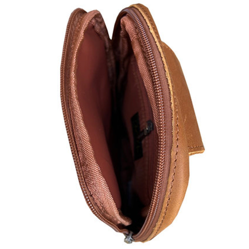 Unisex Vintage Leather Crossbody - Sling Chest Bag – Brown & Light Brown