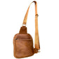 Unisex Vintage Leather Crossbody - Sling Chest Bag – Brown & Light Brown