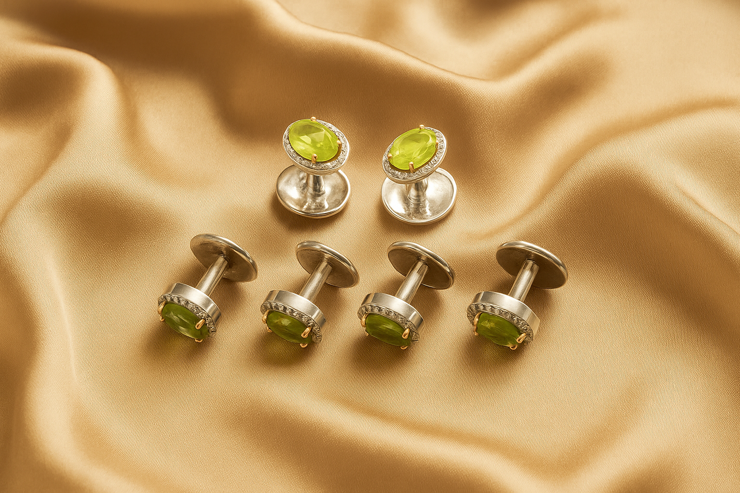 Luxury Sterling Silver 925 Shirt Studs for Tuxedo & Formal Wear