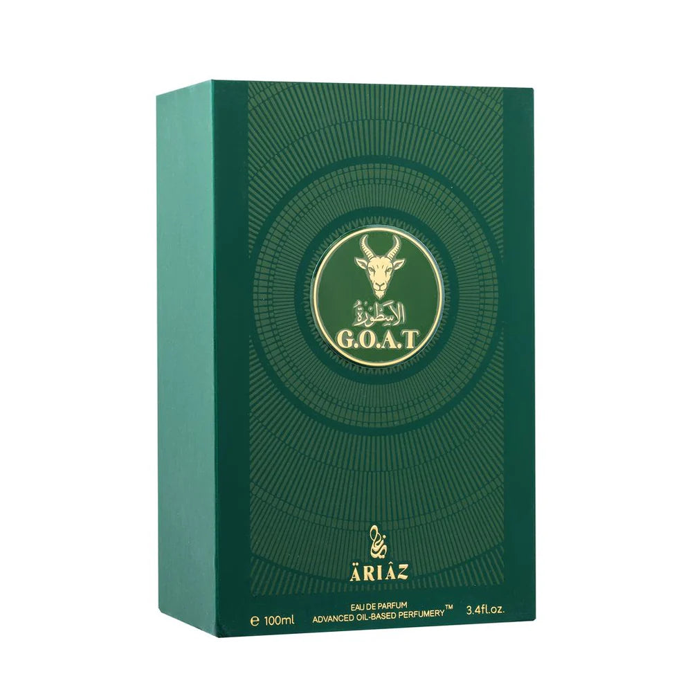 GOAT by ARIAZ 3.4oz/100ml Eau De Parfum For Men - Fruity Smoky Chypre + Includes Free Sample Set (6 Scents)