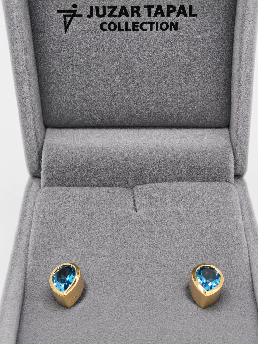 Natural Stone Pear Shape Cufflinks – 18K White Gold Plated