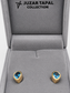 Natural Stone Pear Shape Cufflinks – 18K White Gold Plated