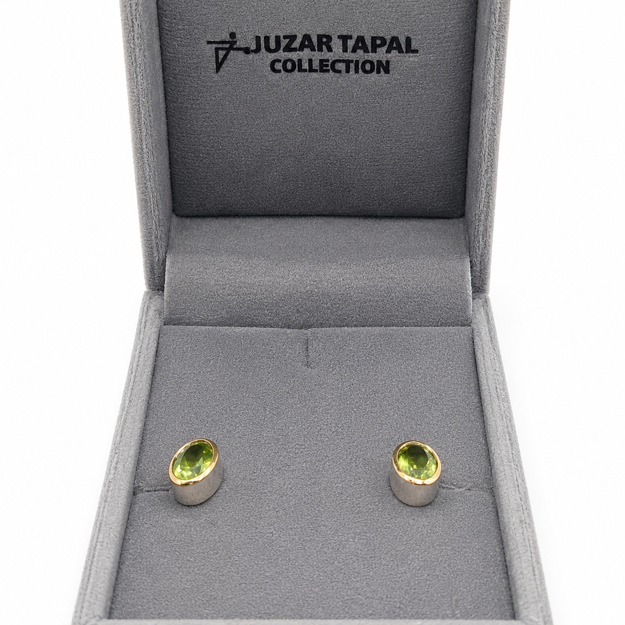 Natural Stone Oval Shape Cufflinks – 18K White Gold Plated