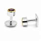 Natural Stone Oval Shape Cufflinks – 18K White Gold Plated