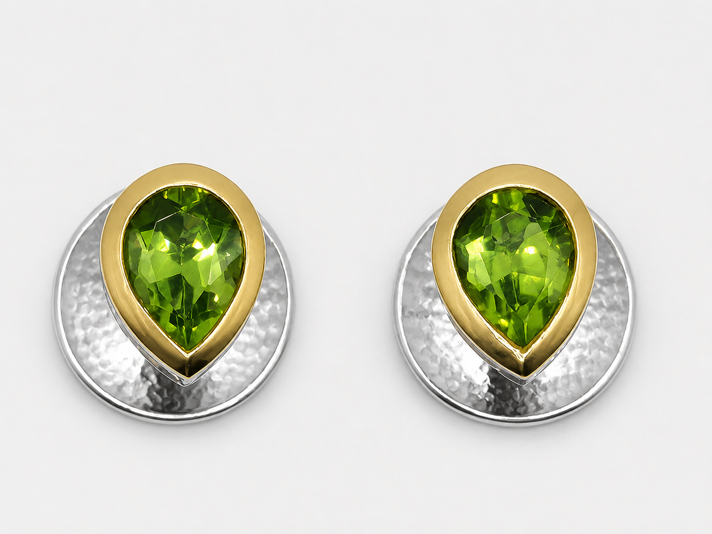 Natural Stone Pear Shape Cufflinks – 18K White Gold Plated