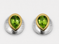 Natural Stone Pear Shape Cufflinks – 18K White Gold Plated