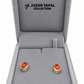 Natural Stone Oval Shape Cufflinks – 18K White Gold Plated