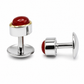 Natural Stone Oval Shape Cufflinks – 18K White Gold Plated