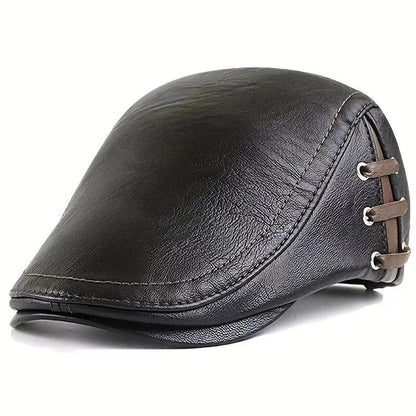 Ascot Cap Men's Leather Newsboy Cap - Gatsby, Ivy, Driver Style