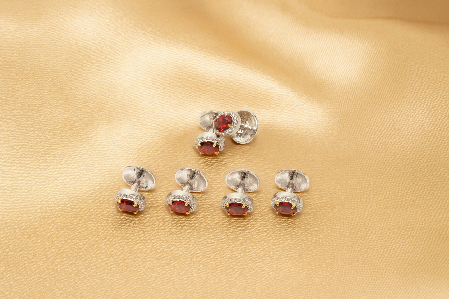 Luxury Sterling Silver 925 Shirt Studs for Tuxedo & Formal Wear