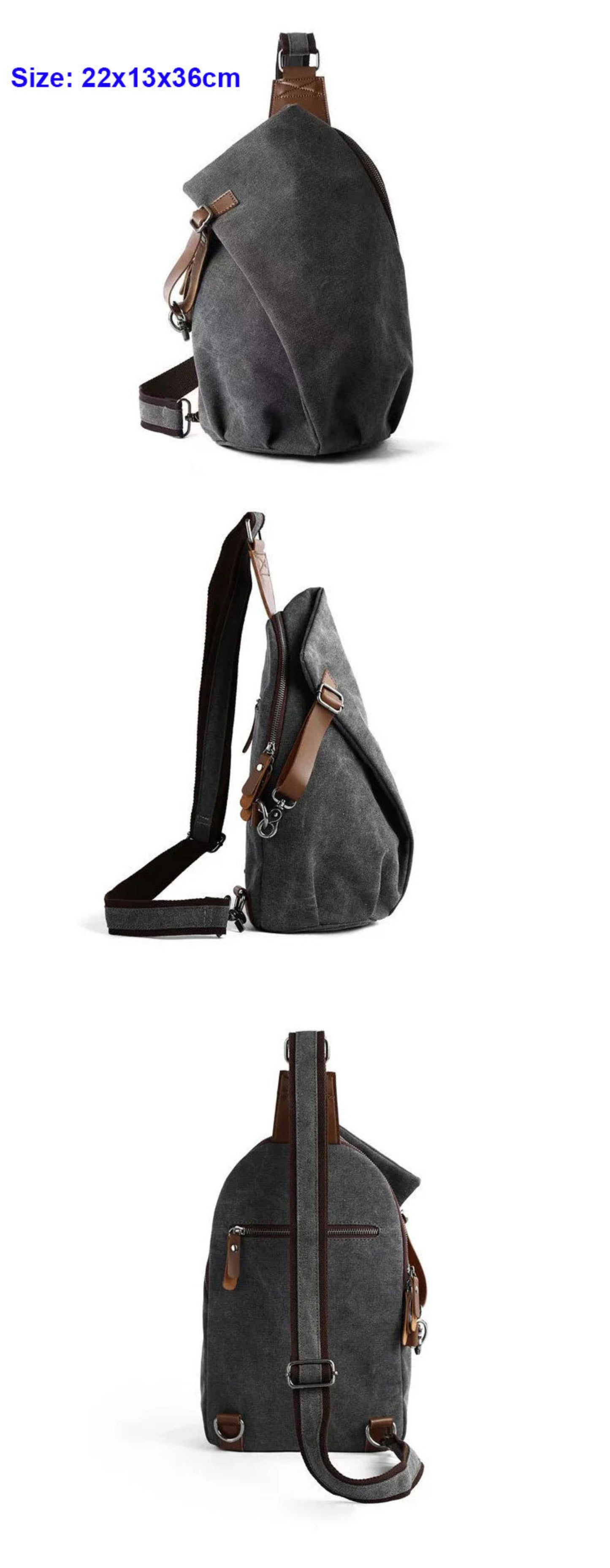 Sling Canvas Chest Bag Shoulder Backpack Crossbody Bag for Men & Women