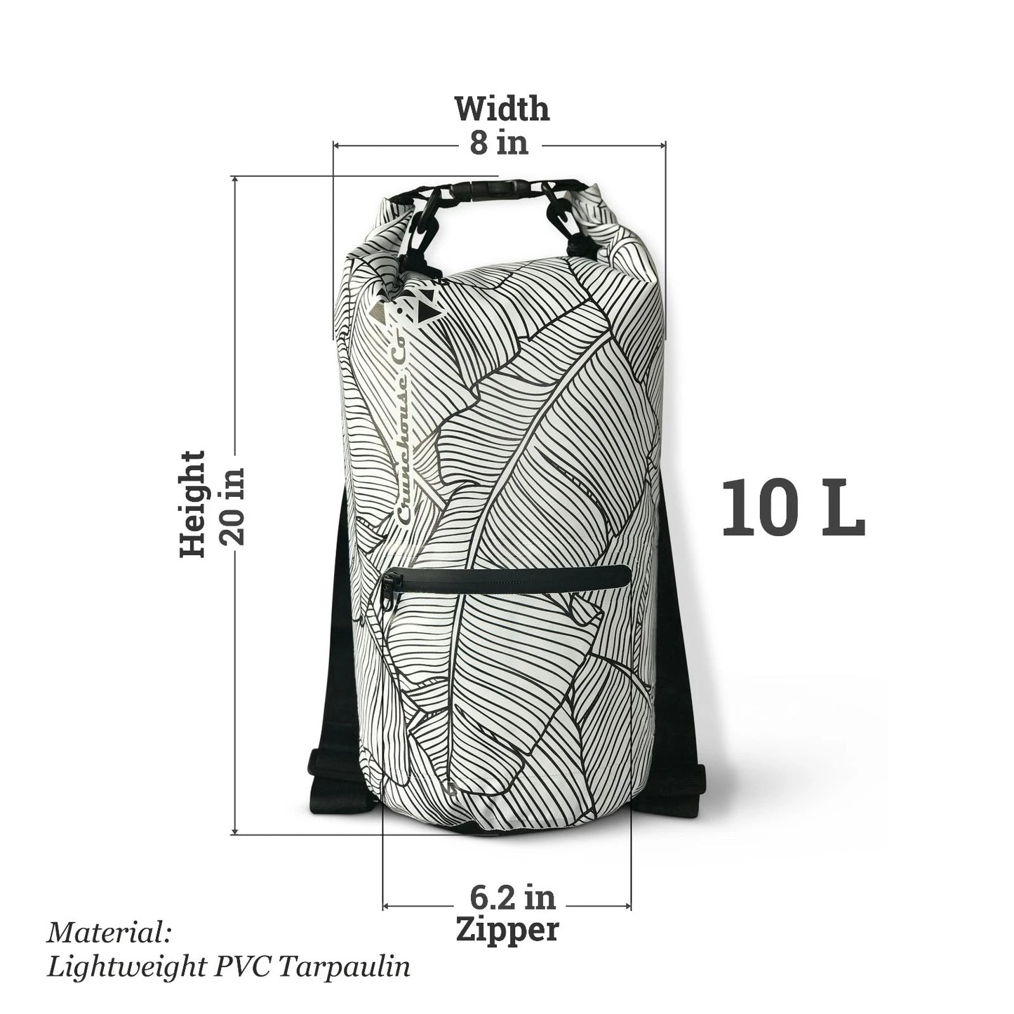 Waterproof Floating Dry Sling Bag 10L with Touch Phone Case Beach Backpack