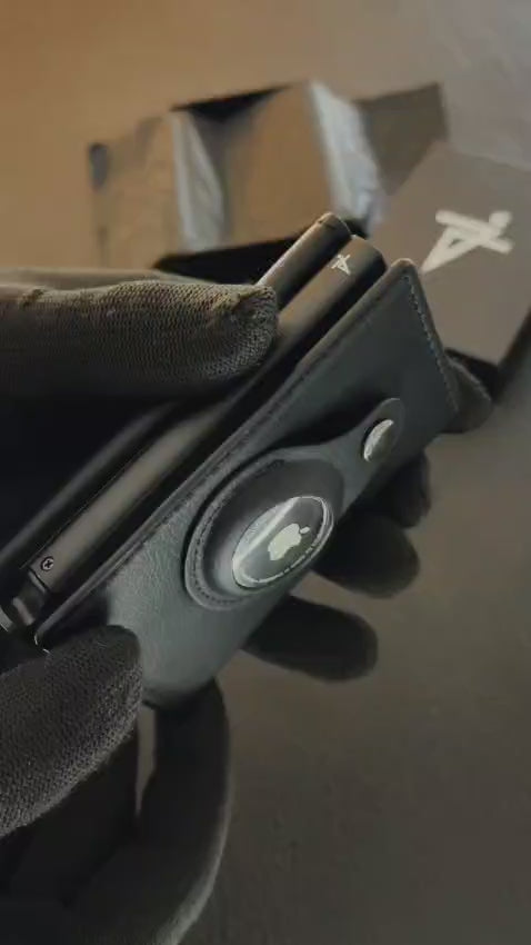 Mens Smart Wallet Card Holder for AirTag Leather Compatible with Apple Air Tag, RFID Blocking