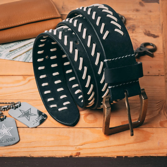 Braided Leather Belt for men Jeans