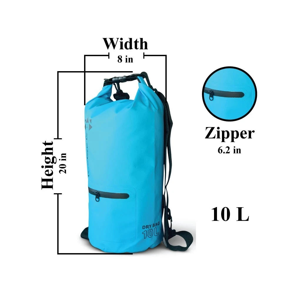 Waterproof Floating Dry Sling Bag 10L with Touch Phone Case Beach Backpack