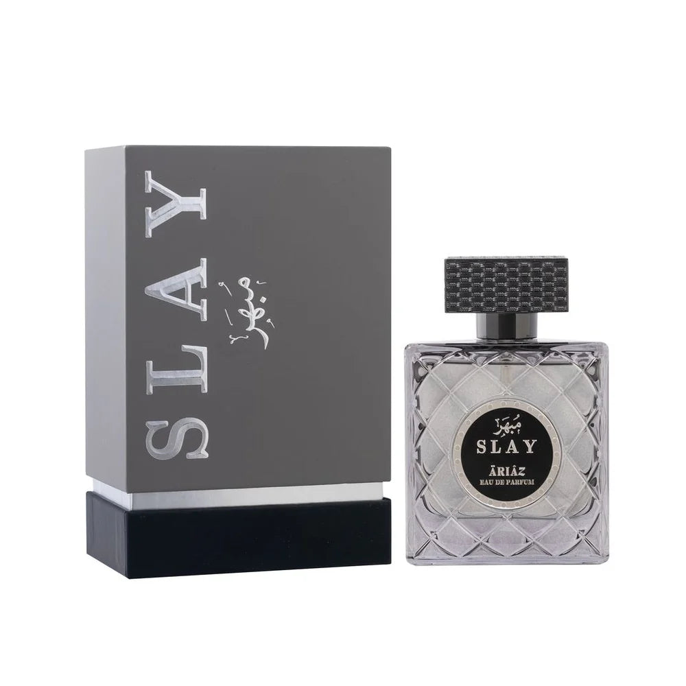 SLAY by ARIAZ 3.4oz/100ml Eau De Parfum for Men – Woody Aromatic + Includes Free Sample Set (6 Scents)