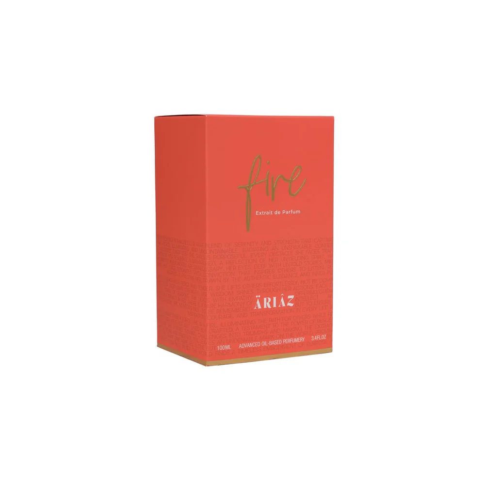 FIRE by ARIAZ 3.4oz/100ml Eau De Parfum for Women – Sweet Smoky Gourmand + Includes Free Sample Set (6 Scents)