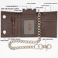 Trifold Chain Wallet with Snaps RFID Signal Blocking