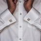 Tuxedo Shirt Studs Cufflinks Set For Men Handcrafted 21k white Gold Rhodium Plated
