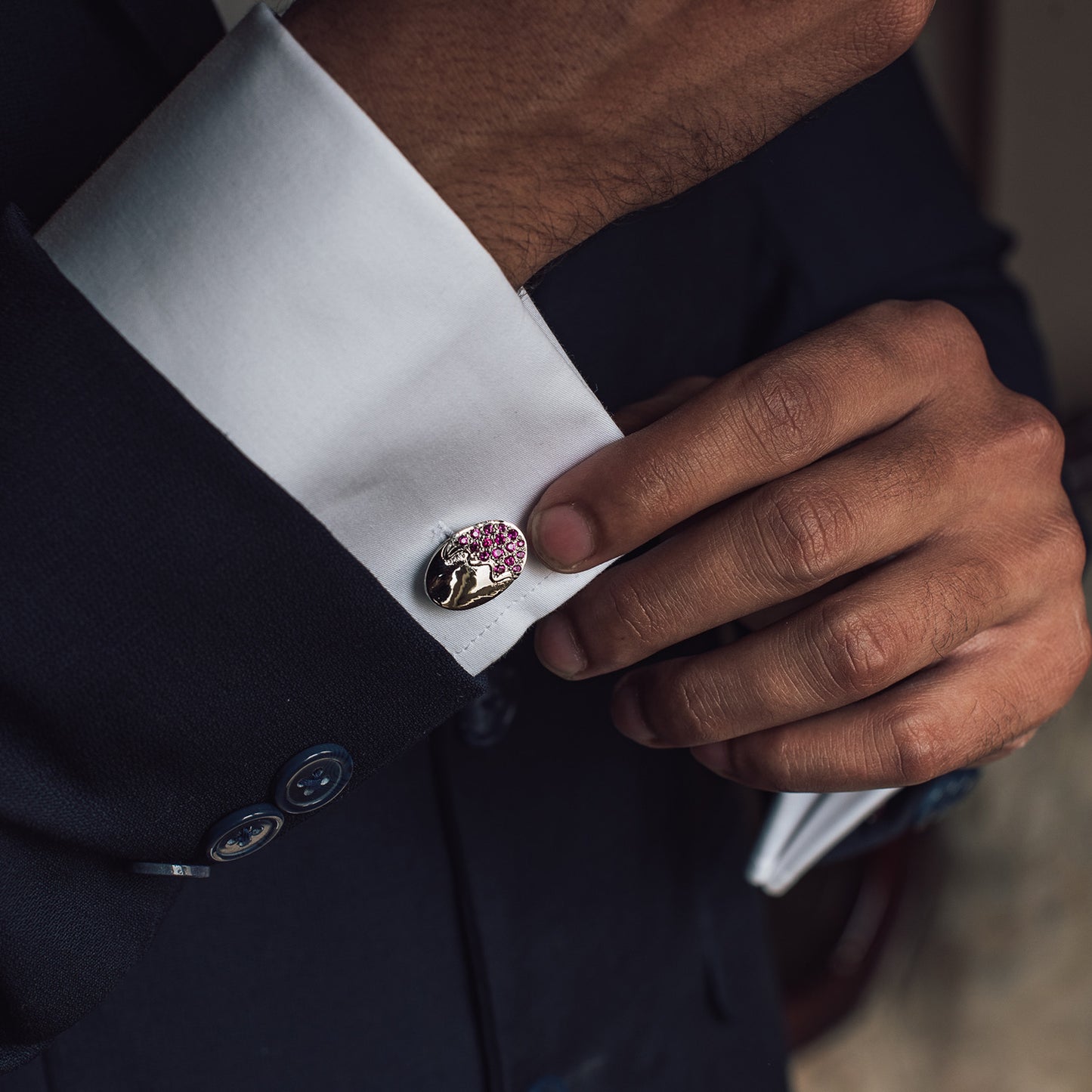 Cufflinks for Men Formal Business or Wedding Shirts Cufflinks For Men With Synthetic Ruby To Enhance The Overall Look