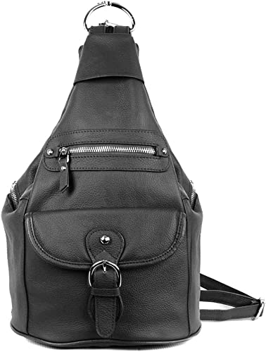 Concealment Backpack With Convertible Shoulder Straps and YKK Zippers Quality Cowhide Leather