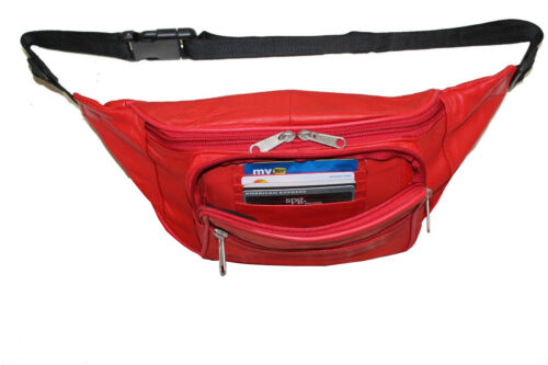 Pure Leather Fanny Pack Travel Waist Hip Bag Wallet Belt Pouch Belly Moon Purse
