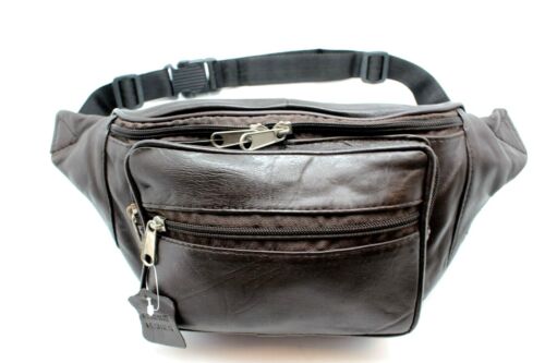 Pure Leather Fanny Pack Travel Waist Hip Bag Wallet Belt Pouch Belly Moon Purse