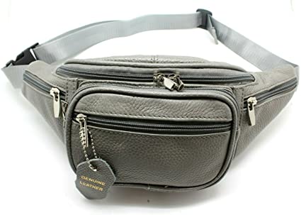 Genuine Leather Fanny Pack Waist Strap Expands Up To 50" Inch Moon Belly Hip Purse Crème - J3078FP