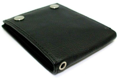RFID Safe Leather Bifold Wallet for Men with Eyelet Hole and Biker Chain JTC- J600 HO