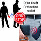 Biker Tri-Fold Leather RFID Safe Long Checkbook Trifold Chain Wallet for Men's J312B