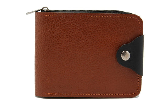 Zip Around Bi-Fold Wallet for Men – Genuine Leather Italian Style
