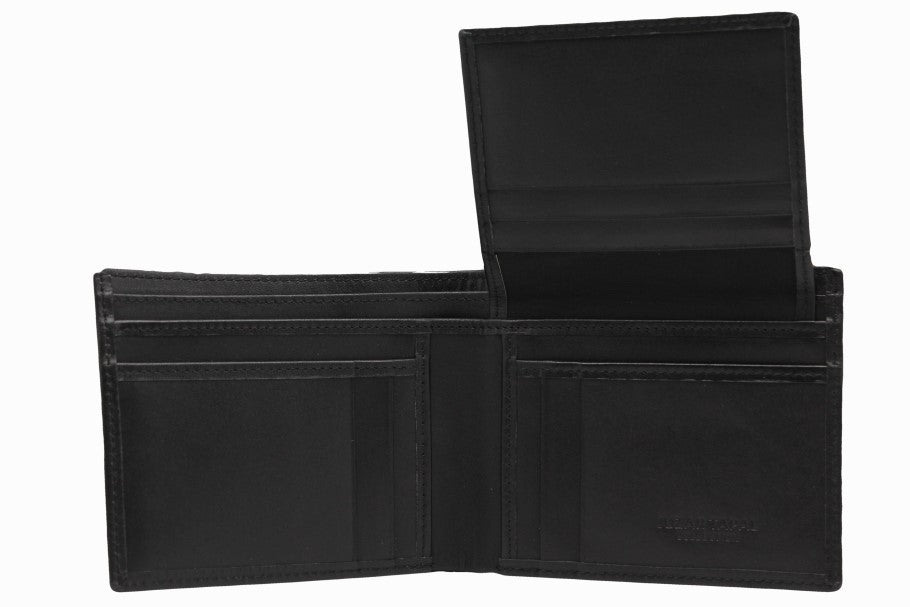 Buy Swallowmall Mens Wallet RFID-Blocking Genuine Leather Slim Bifold  Wallets for Men Leather Wallets Minimalist Front Pocket ID Window 8 Cards  Holders Gift Box, BLACK, Stander at