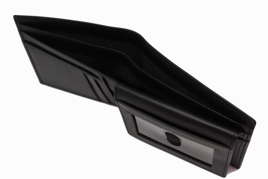 Black Slim Leather Bifold Wallet Model : J53-23