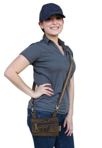 Clip on Canvas Cross Body Bag Belt Loop Hanging Fanny Pack Hiking Purs