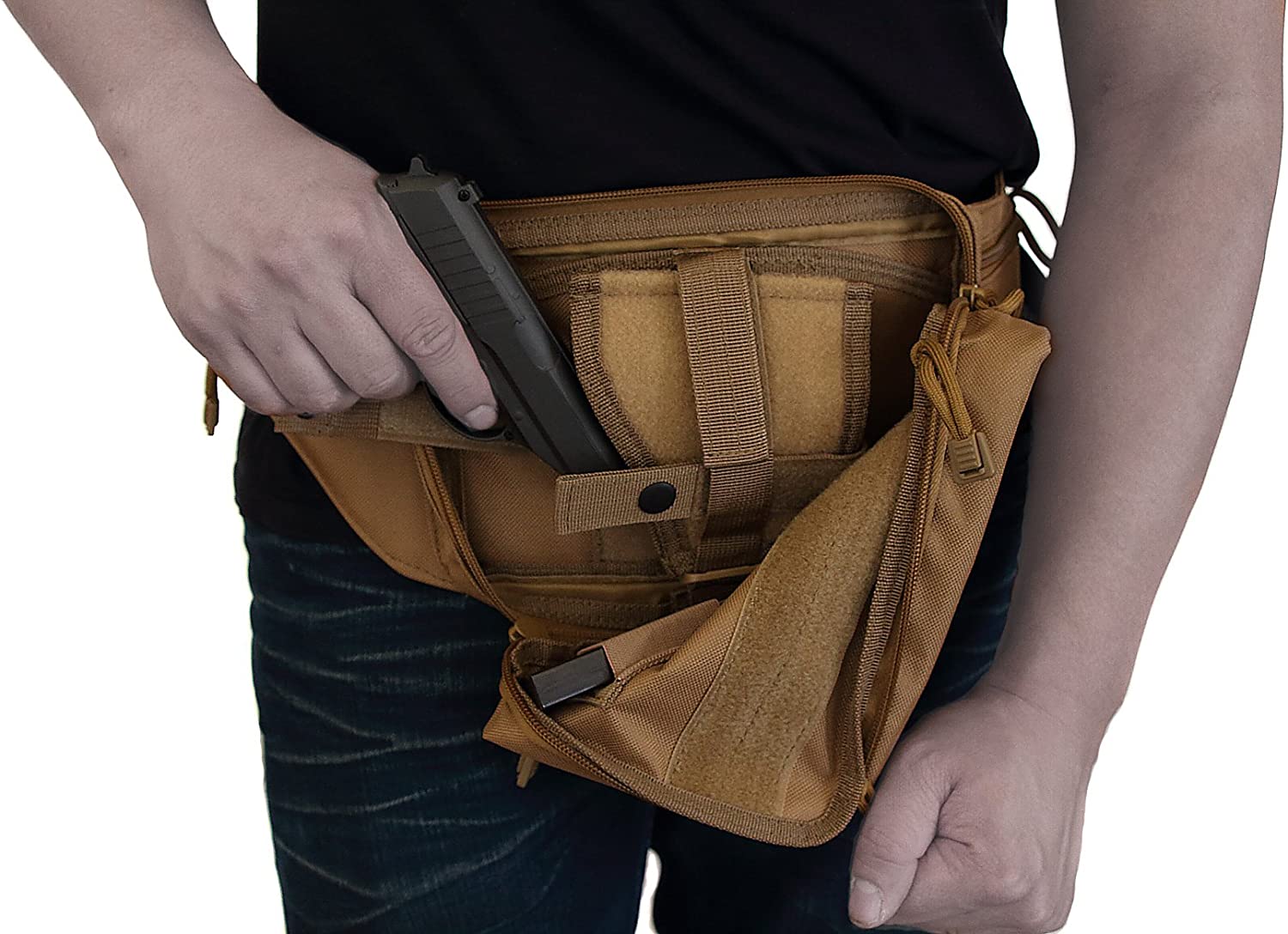Concealed Gun Pouch Carry Pistol Holster Fanny Pack