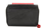 Girls Black & Red Mini Ti-Fold Wallet,Purse,Zipper Coin Pouch 7007 Cow Leather