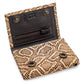 Trifold RFID Safe Leather Brown Cobra Chain Hole Wallet for Men With Key Holder And Zipper Pocket Inside