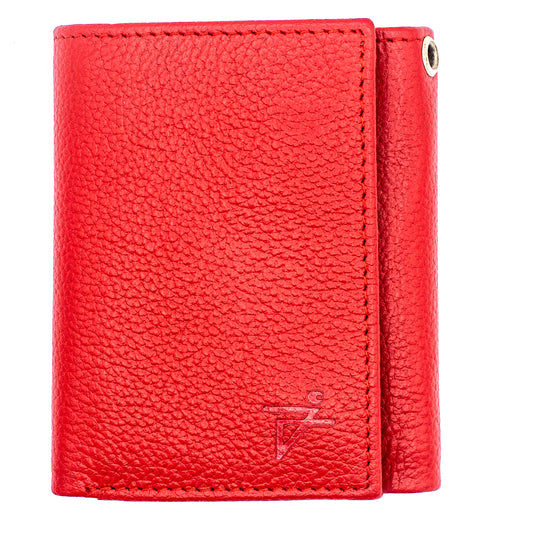 Men’s RFID Safe Red Leather Snap Closure Wallet Model : J112TF- HO