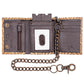 Trifold RFID Safe Tan Leather Brown Cobra Chain Wallet for Men With Key Holder And Zipper Pocket Inside
