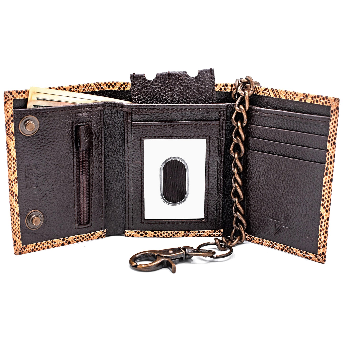 Cobra Chain Leather Wallet Trifold